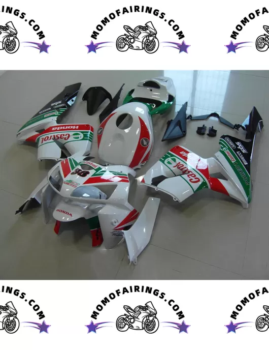 White Red 2005-2006 CBR600RR Fairings OEM Castrol NO.38