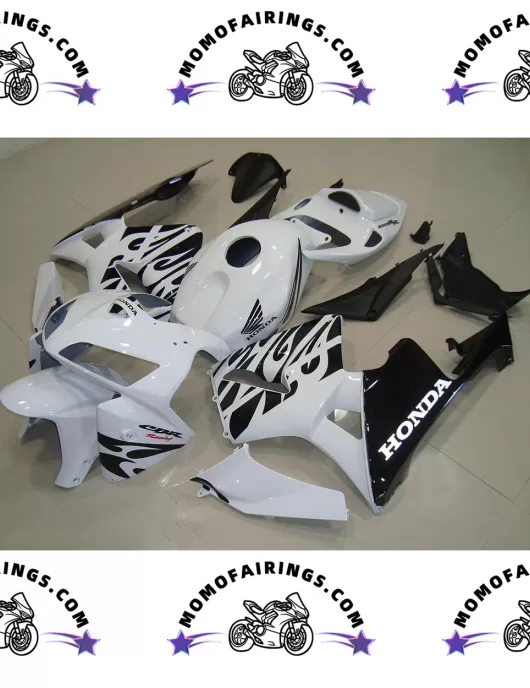 2005 Honda CBR600RR Fairings OEM White Black Flame