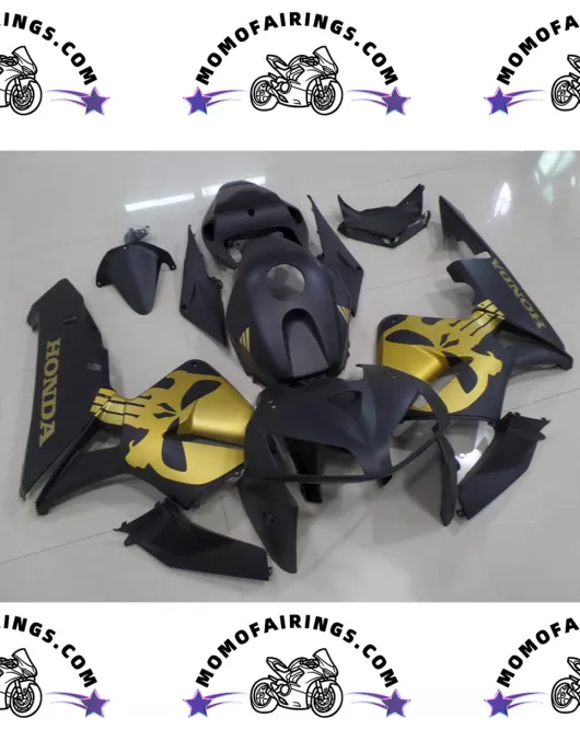 2005-2006 CBR600RR Fairings For Sale Matte Black With Gold Skull