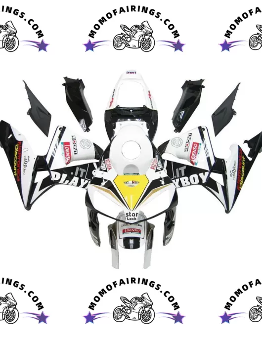 2005-2006 Honda CBR600RR Fairings Black & White Playboy