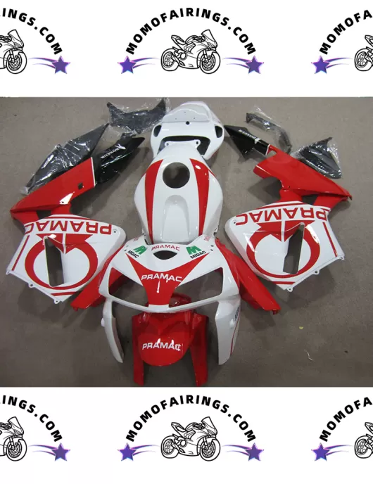 Red White 2005-2006 Honda CBR600RR Fairing PRAMAC