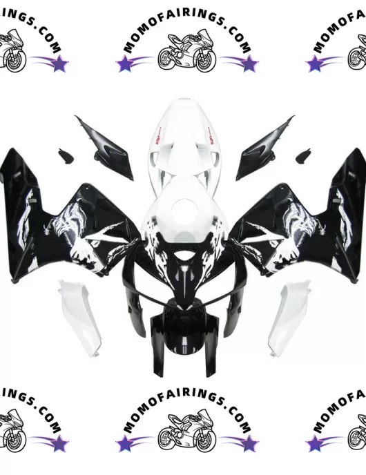 2005-2006 Honda CBR600RR Fairing Kits White & Black Tribal Racing