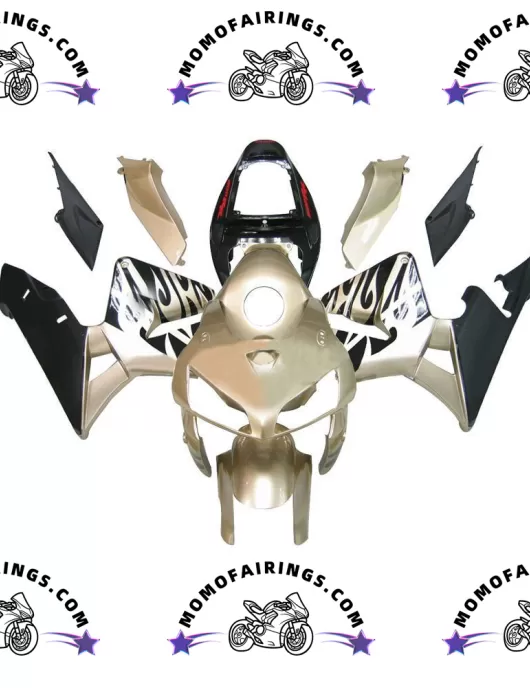 2005-2006 Honda CBR600RR Fairing Gold & Black Tribal Tatoo