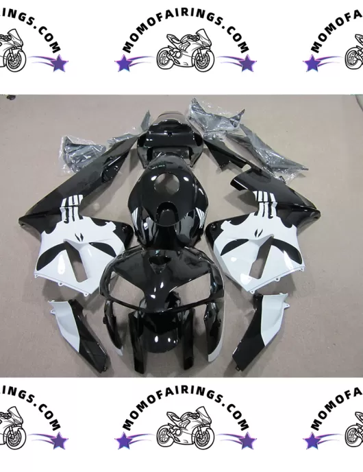 Black Fairings For 2005-2006 Honda CBR600RR White Skull 