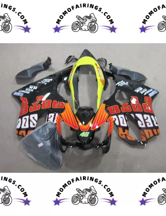 2004 -2007 CBR600RR F4i Fairings Black Yellow