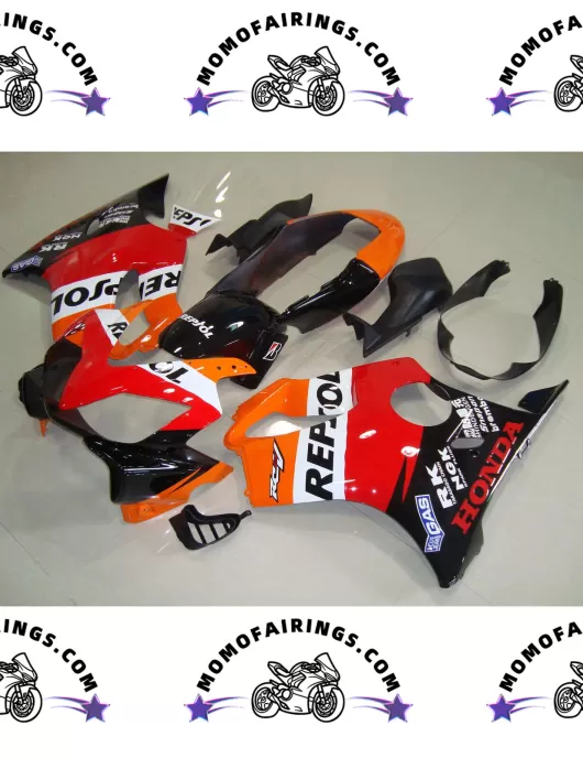 2004-2007 Honda CBR600RR F4i Fairing Set Red Orange Repsol