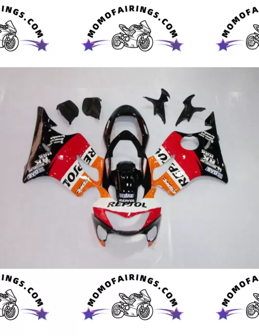 2004-2007 Honda CBR 600 F4i Fairings Kits Red Orange Black